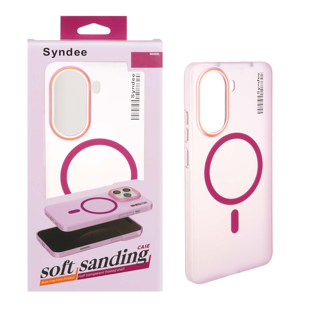 قاب اورجینال Syndee پشت مات MagSafe مدل Xiaomi Poco X7 Pro - سرخابی (پک دار )