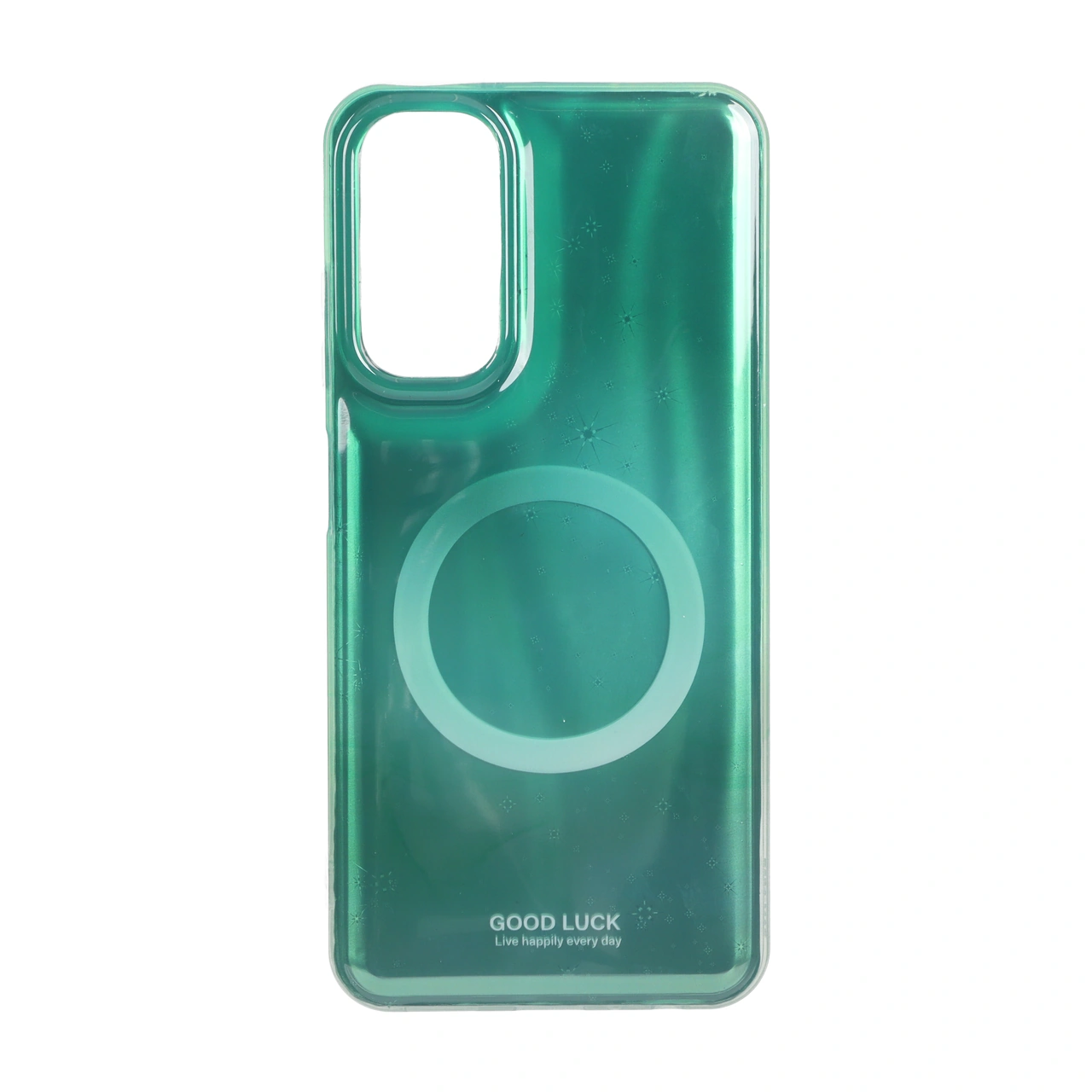 قاب Good Luck ستاره ای دور ژله ای طرح مگ سیف Samsung Galaxy A05s / M14 4G / F14 4G - سبز