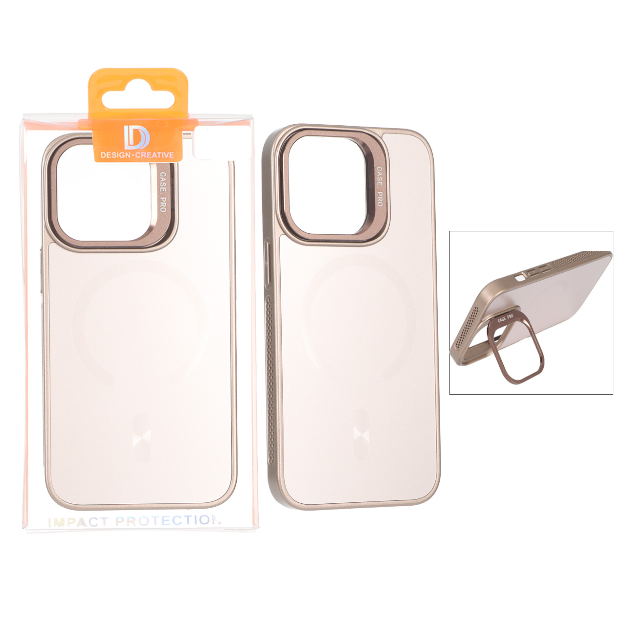 قاب اورجینال PVD Case Pro استندشو MagSafe مدل Apple iPhone 13 Pro - صحرایی (پک دار)