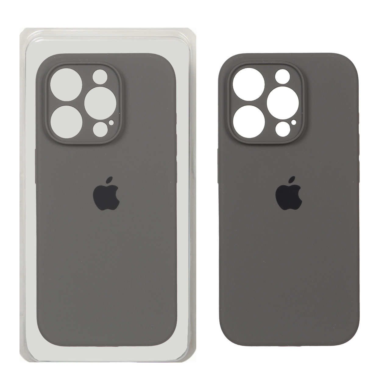 قاب سیلیکونی پاک کنی اورجینال ++A مدل Apple iPhone 15 Pro - خاکستری (پک دار)
