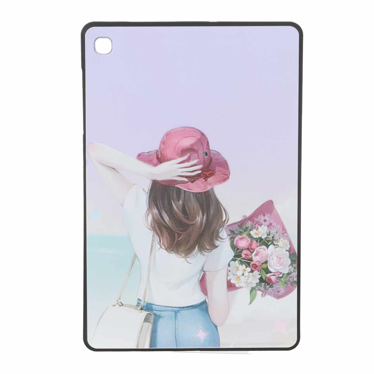 قاب ژله‌ای طرح فانتزی دختر با کلاه و دسته گل مناسب برای تبلت سامسونگ گلکسی تب اس 6 لایت مدل SM P615 / P619