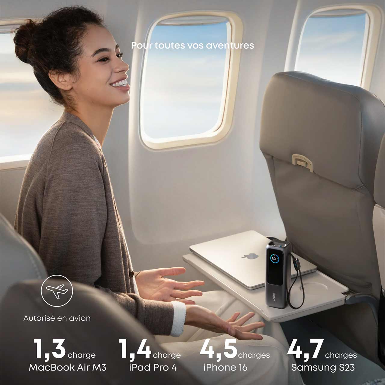 پاوربانک 165 وات 25000 میلی آمپر (PD و فست شارژ) Anker مدل A1695H11 - مشکی