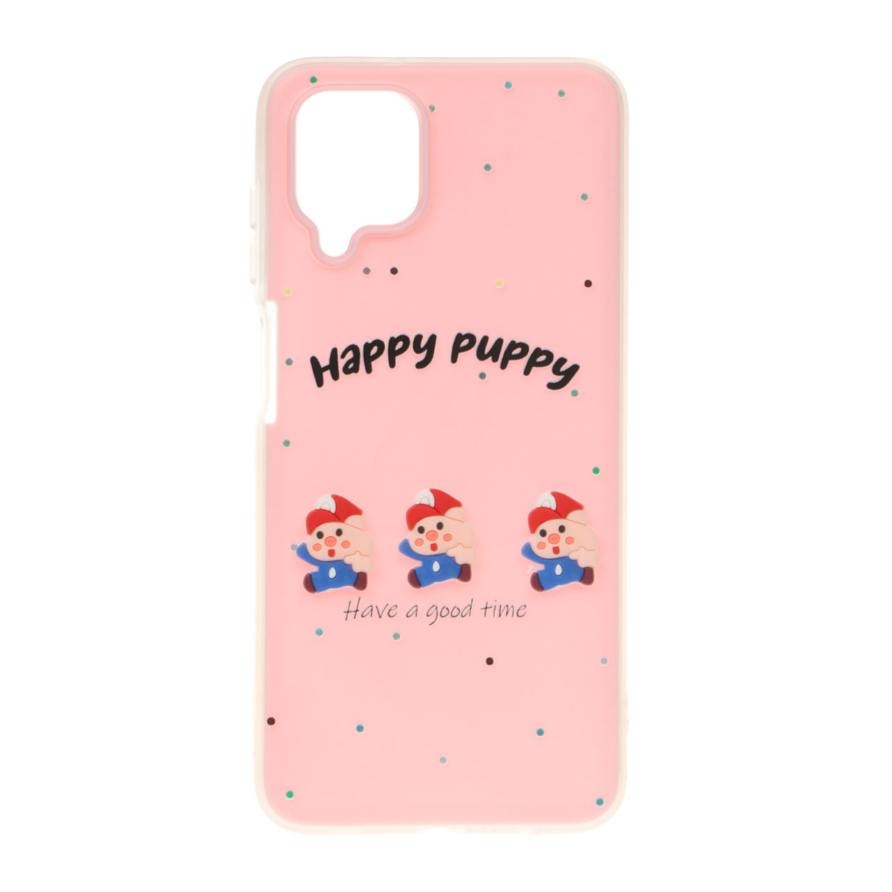 قاب طرح Puppy دو لایه عروسک برجسته مناسب برای سامسونگ گلکسی آ۱۲ / ام۱۲ / اف۱۲