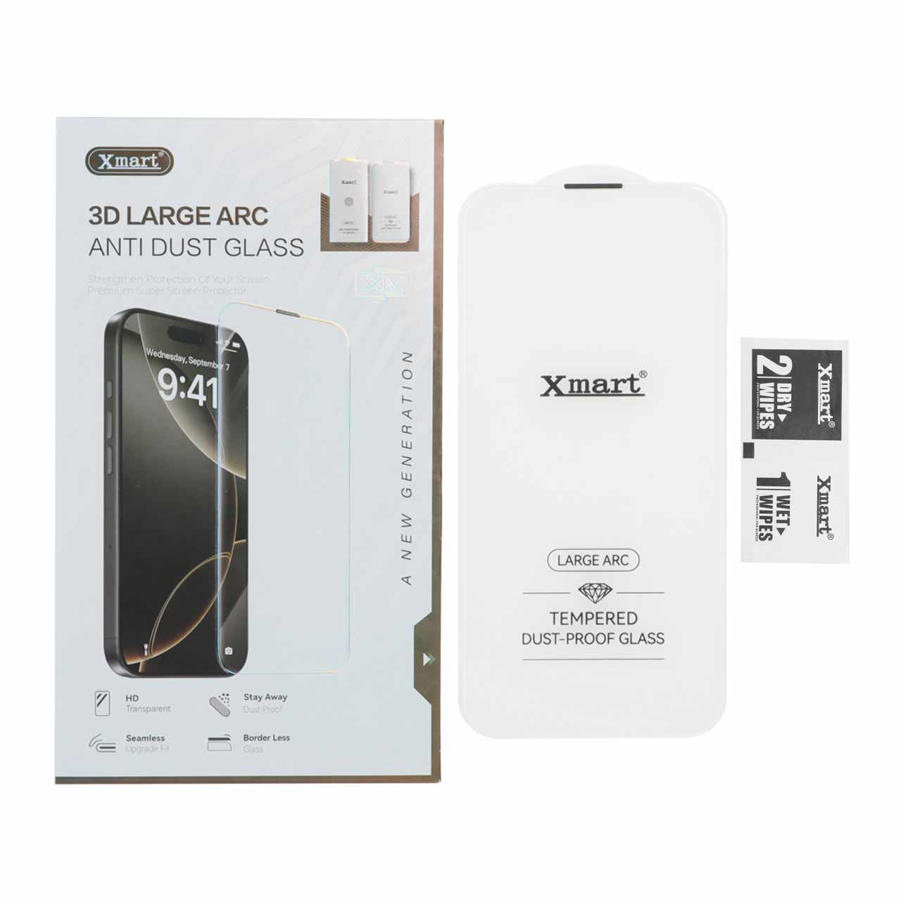 محافظ صفحه نمایش شیشه ای Xmart 3D Large Arc مناسب برای آیفون 17 پرو و آیفون 17 پرو مکس