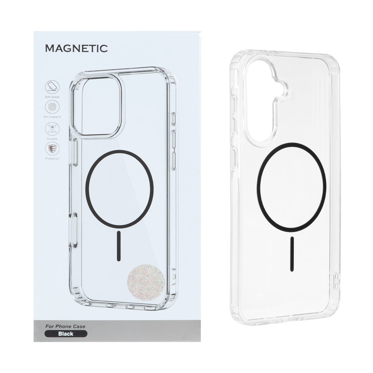 قاب اورجینال مگ‌سیف Magnetic دور ژله‌ای مشکی مناسب برای سامسونگ گلکسی A56 و A36